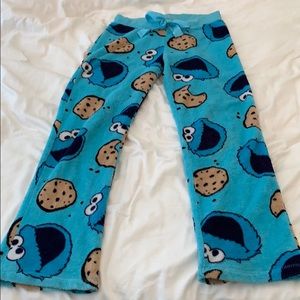 Super Fuzzy Cookie Monster PJ Pants: Medium